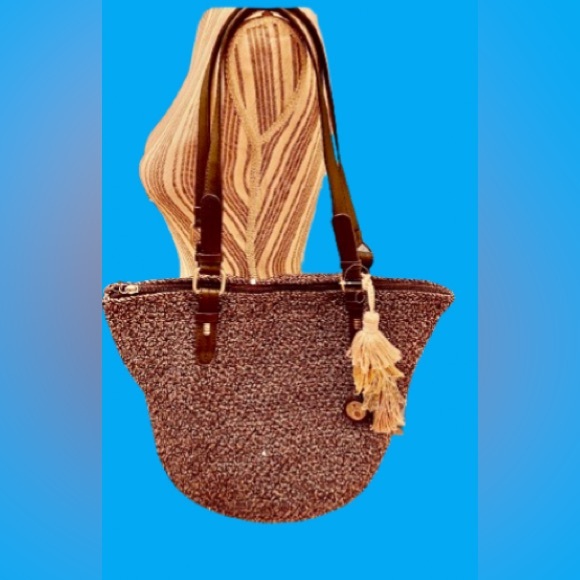 The Sak Crochet Silverwood Hand Crafted Brown/Silver Tweed Boho tote like BagNWT - Picture 13 of 15